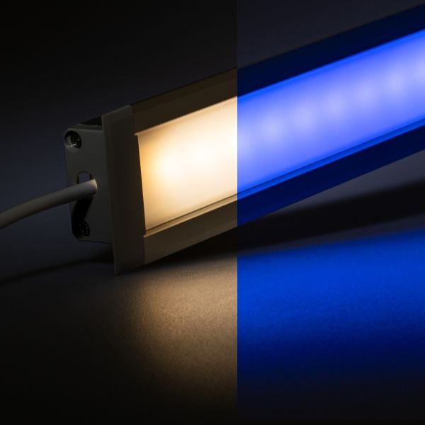 24V wasserfeste Sauna Einbau LED Leiste - hitzebeständig - RGBWW - diffuse Abdeckung - IP68