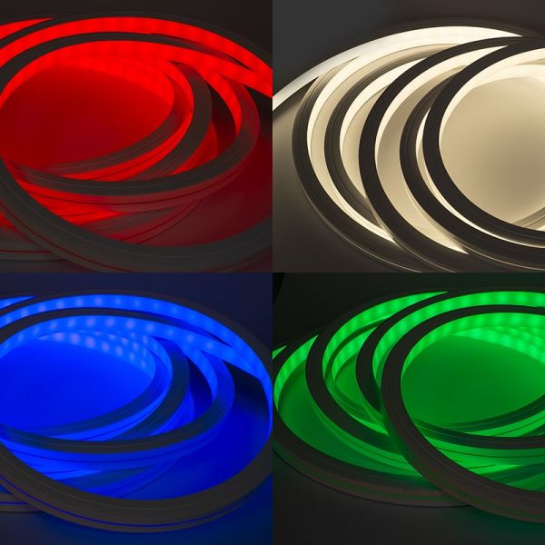 24V wasserfester flexibler LED Lichtschlauch – RGB-W– diffus – Neon-Effekt – IP67 15x15mm