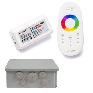 Funk LED Controller – 3 Kanal – RGB – mit Touch-Fernbedienung inkl. wasserfestem Installationskasten Funk LED Controller – 3 Kanal – RGB – mit Touch-Fernbedienung inkl. wasserfestem Installationskasten