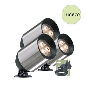 12V Wegeleuchte - Ludeco - Fenor 3er Set, 4,5W, warmweiß, IP44 12V Wegeleuchte - Ludeco - Fenor 3er Set, 4,5W, warmweiß, IP44