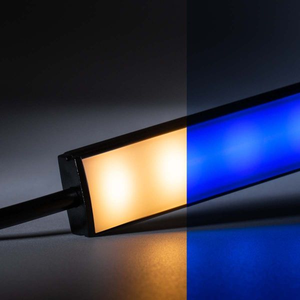 24V Black Line Slim LED Leiste - RGBWW (RGB + warmweiß) - diffuse Abdeckung