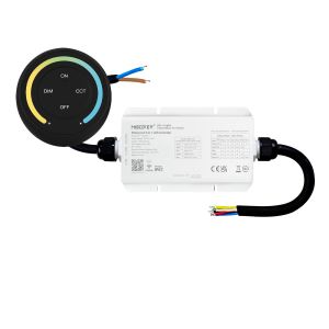 LED Funk Controller Set - 1 Zone - 1 bis 2 Kanal - CCT - Fernbedienung (2,4 GHz) - IP67 wasserfest LED Funk Controller Set - 1 Zone - 1 bis 2 Kanal - CCT - Fernbedienung (2,4 GHz) - IP67 wasserfest