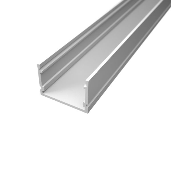 weißes Aluminium LED Aufputz Profil, Classic Maxi, 3,0 x 2,0