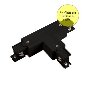 T - Verbinder für 3-Phasen-Stromschienensystem - Schutzleiter innen links, schwarz T - Verbinder für 3-Phasen-Stromschienensystem - Schutzleiter innen links, schwarz