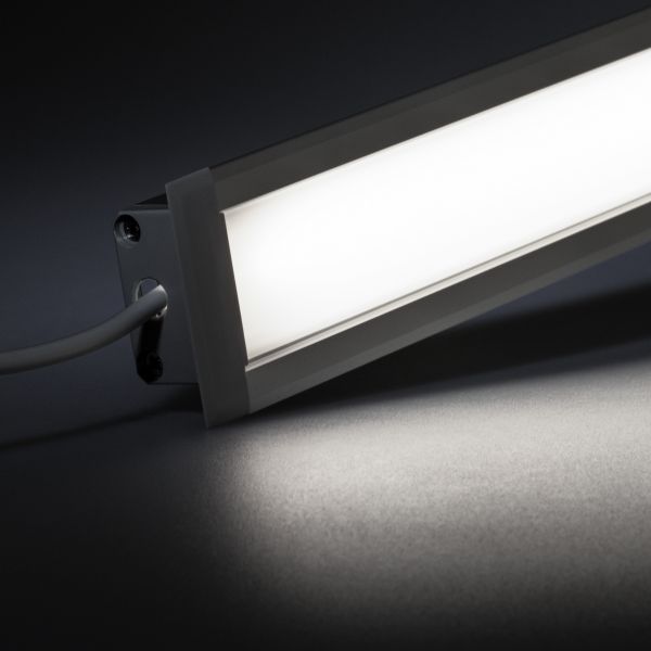24V Aluminium Einbau LED Leiste - COB - weiß - diffuse Abdeckung - bis 3m Länge