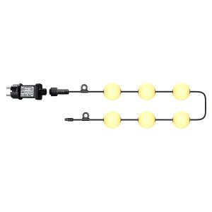 12V LED - Lichterkette für Innen- und Außenbereich mit 6 warmweißen Lichtkugeln in 5,5m Länge 12V LED - Lichterkette für Innen- und Außenbereich mit 6 warmweißen Lichtkugeln in 5,5m Länge