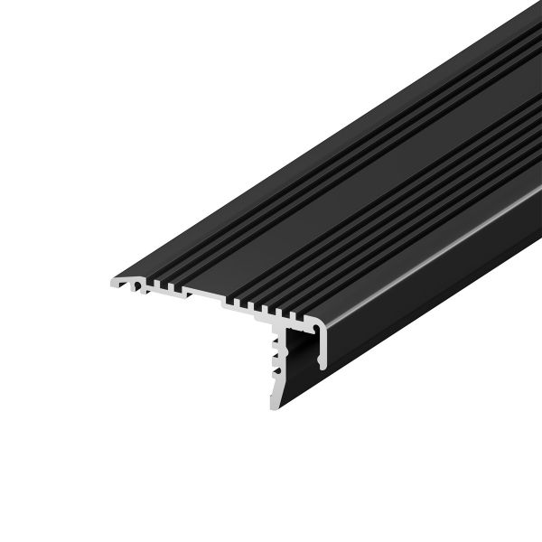 Aluminium LED Treppenprofil, schwarz - P12-2, 5,4 x 2,39cm