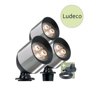 12V Wegeleuchte - Ludeco - Joren 3er Set, 3W, warmweiß, IP44 12V Wegeleuchte - Ludeco - Joren 3er Set, 3W, warmweiß, IP44
