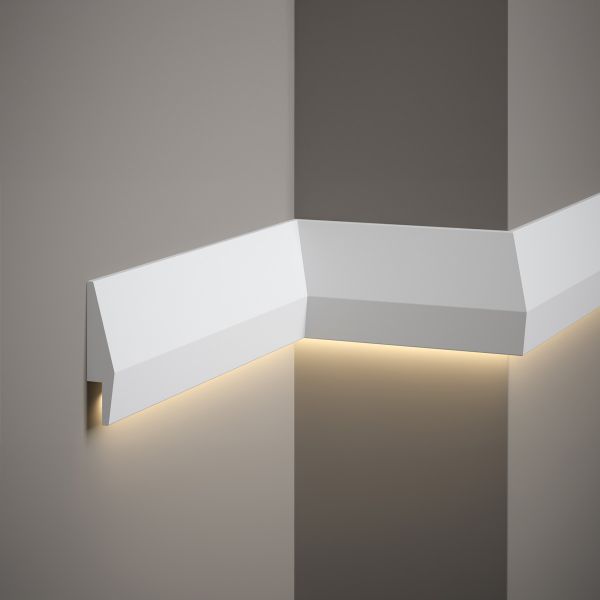 Mardom Decor, LED Stuckleiste, moderne glatte Wandleiste, 2,3 x 10 x 200cm