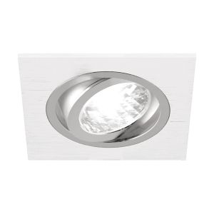 LED - Einbauleuchte - weiß/silber - 9,3x9,3cm - eckig LED - Einbauleuchte - weiß/silber - 9,3x9,3cm - eckig