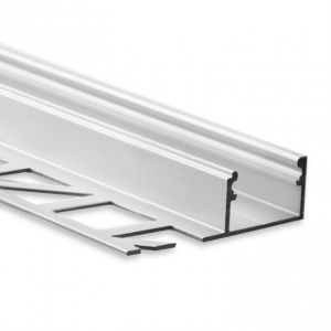 Aluminium LED Profil Fliesenabschluss, ideal, diffuse Abdeckung, 3,7 x 1,1cm Aluminium LED Profil Fliesenabschluss, ideal, diffuse Abdeckung, 3,7 x 1,1cm
