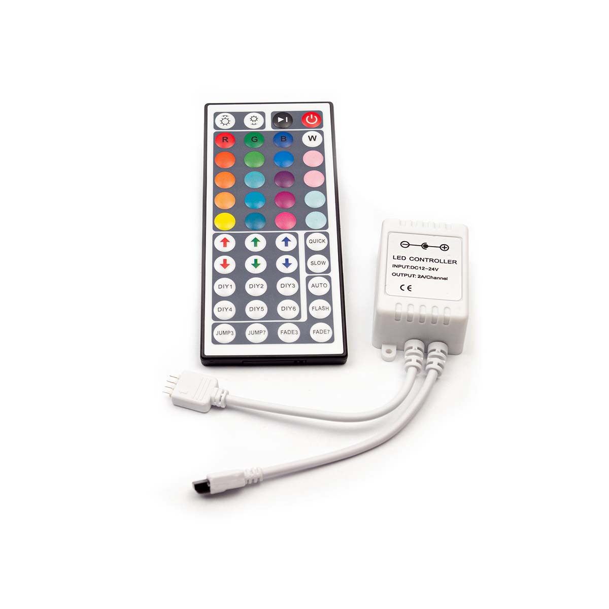 3x 2A RGB-LED Controller inkl max IR-Fernbedienung mit 24-Tasten 12V/DC 