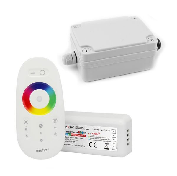Funk LED Controller – 4 Kanal – RGBW – mit Touch-Fernbedienung inkl. wasserfestem Installationskaste