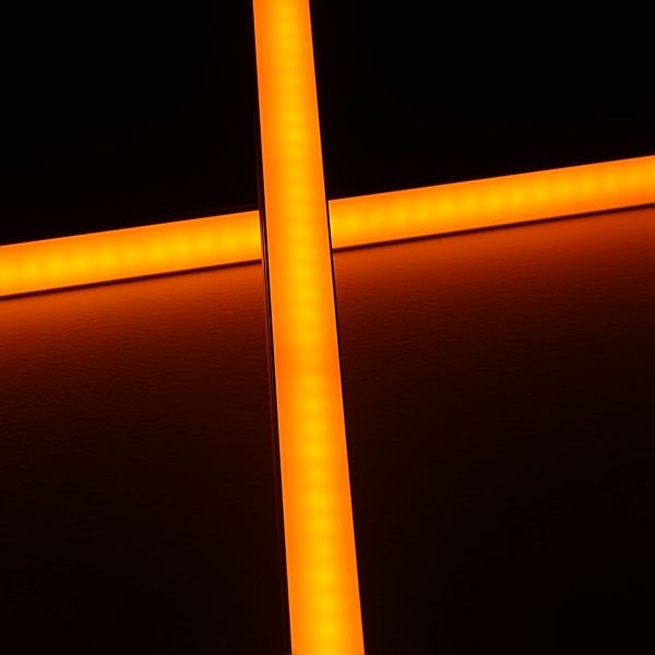 24V Slime-Line Aluminium LED Leiste - gelb - diffuse Abdeckung - bis 3m Länge
