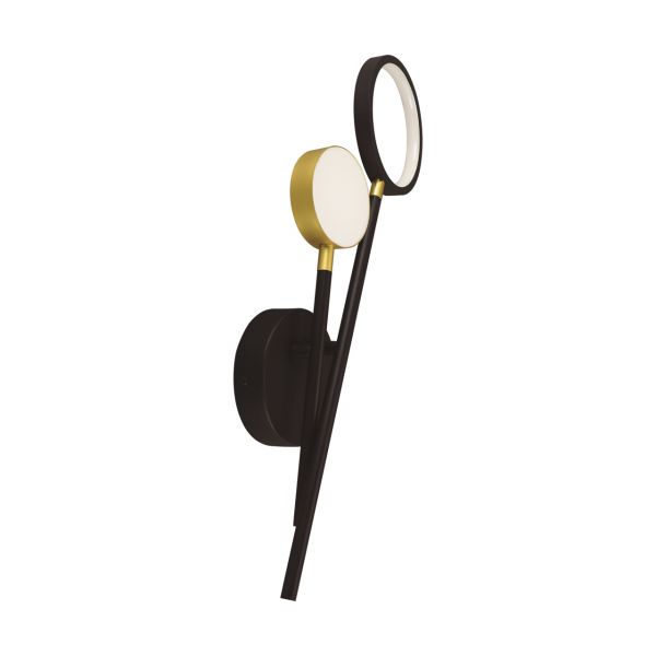 OMEGA LED V - Wandleuchte indoor in schwarz/gold - Lichtfarbe: neutralweiß