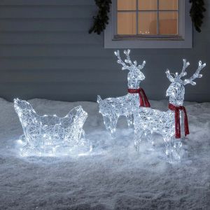 LED Rentiere mit Schlitten Batteriebetrieb LED Rentiere mit Schlitten Batteriebetrieb