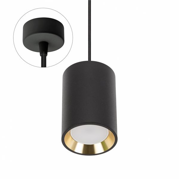 Chloe mini - Pendelleuchte in schwarz/gold - Lichtfarbe: individuell wählbar
