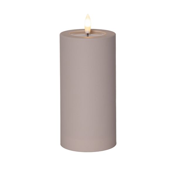 Flamme Soft - Kerze für außen - Beige - Höhe: 17,5 cm - Batteriebetrieb - Timer - flackernd