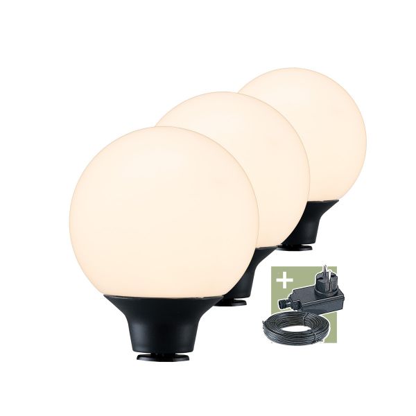 Ludeco, 12V Wegeleuchte - Orsin 3er Set, 3W, warmweiß, IP44
