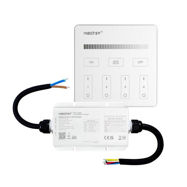 LED Funk Controller Set - 4 Zonen - 1 Kanal - Fernbedienung (2,4 GHz) - IP67 wasserfest