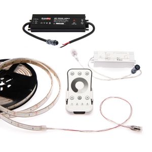 wasserfestes 12V LED Streifen Set mit Fernbedienung und Netzteil, 500cm Länge, Lichtfarbe weiß, IP65 wasserfestes 12V LED Streifen Set mit Fernbedienung und Netzteil, 500cm Länge, Lichtfarbe weiß, IP65