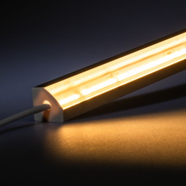 24V Aluminium LED Eckleiste – COB - warmweiß – transparente Abdeckung