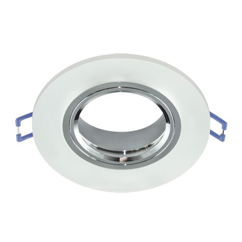 LED-Einbauleuchte - weiss/ chrom - 9cm - rund