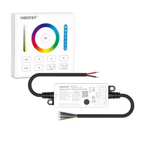 LED Funk Controller Set - 1 Zone - 5 Kanal - RGB+CCT - Fernbedienung (2,4 GHz) - IP66 wasserfest LED Funk Controller Set - 1 Zone - 5 Kanal - RGB+CCT - Fernbedienung (2,4 GHz) - IP66 wasserfest