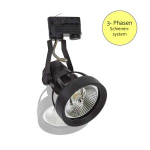 230V LED 3-Phasen Schienenleuchte - Madara AR111 - 25W - GU10-E27, schwarz 230V LED 3-Phasen Schienenleuchte - Madara AR111 - 25W - GU10-E27, schwarz
