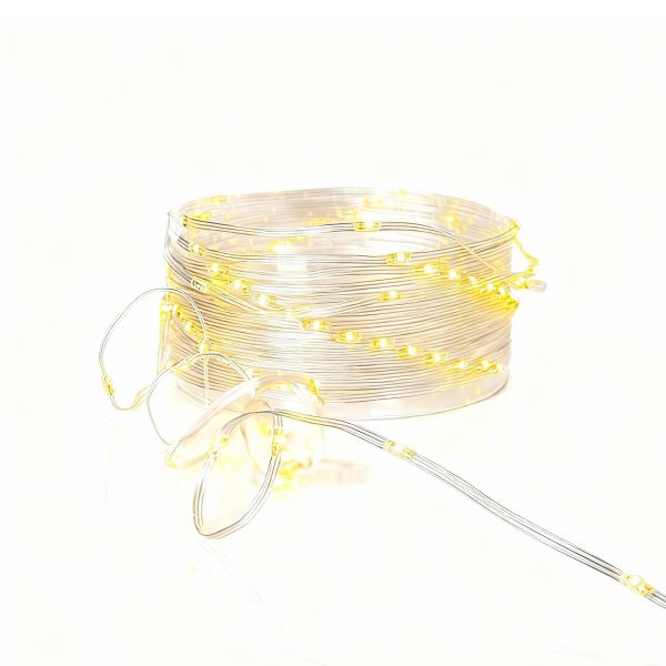 Micro - Lichterkette für außen - 7,2 m - 96 LEDs - Timer - Batteriebetrieb - 8 Funktionen - Warmweiß