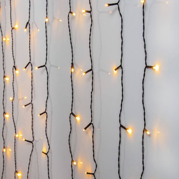Golden Warm White - Lichtervorhang für außen - 1,3 m - 80 LEDs - Netzbetrieb - Warmweiß