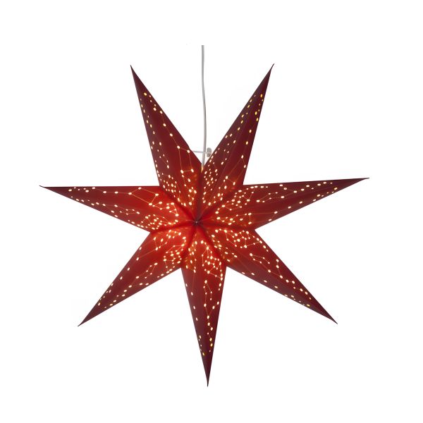 Star Trading, Rot leuchtender Advents- und Weihnachtsstern aus Papier zum Aufhängen, Ø 60cm , Innenb