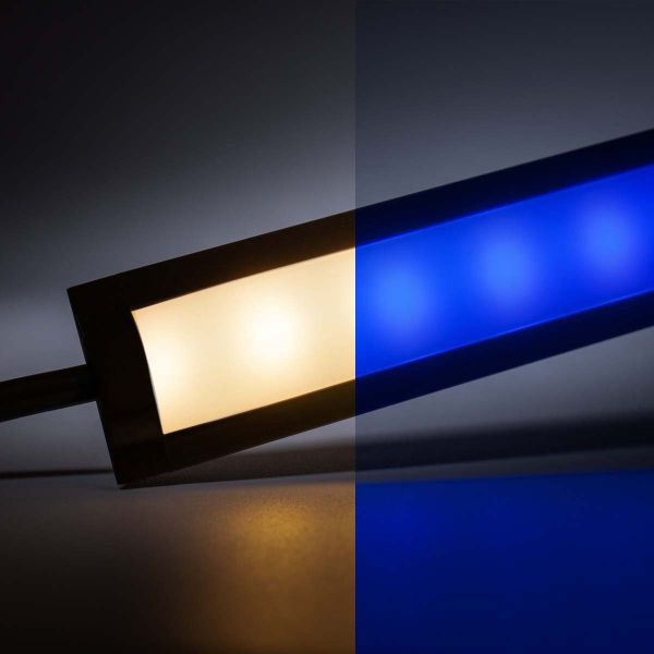 24V Black Line Einbau LED Leiste schmal - RGBWW (RGB + warmweiß) - diffuse Abdeckung