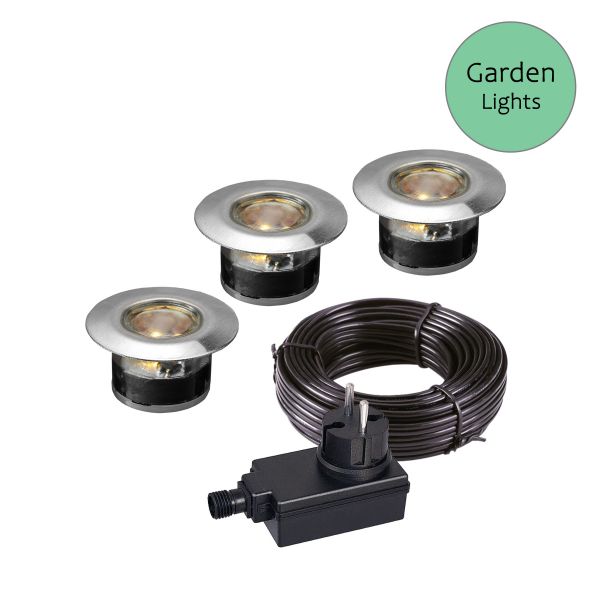 12V Einbaustrahler - Garden Lights - Acis 3er Set, 0,6W, warmweiß, IP67