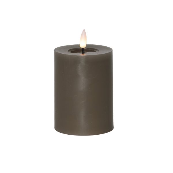 Flamme Flow - Kerze für innen - Braun - Höhe: 12,5 cm - Batteriebetrieb - Timer - flackernd