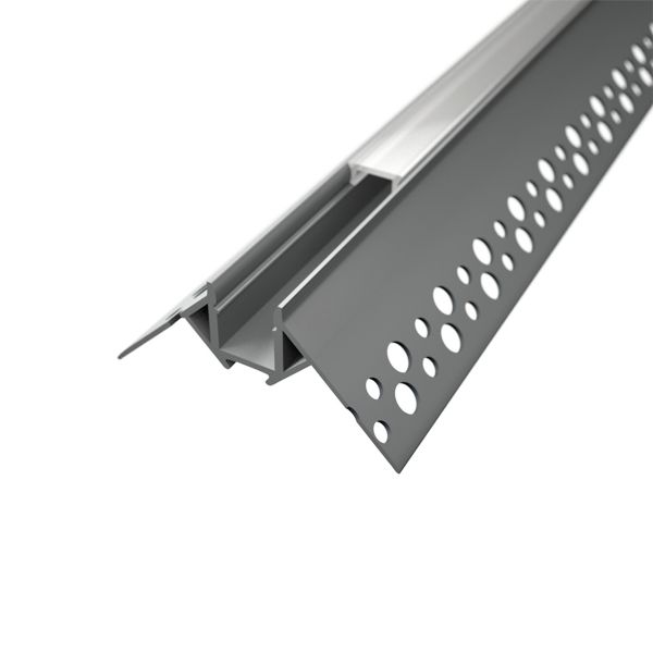 Aluminium LED Unterputz Profil in Wunschlänge, Trockenbau Außenecke, 5,0 x 2,2cm