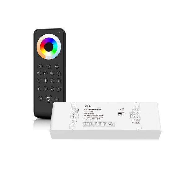 LED Funk Controller Set - 8 Zonen - 5 Kanal - RGB+CCT - Fernbedienung (2,4 GHz)