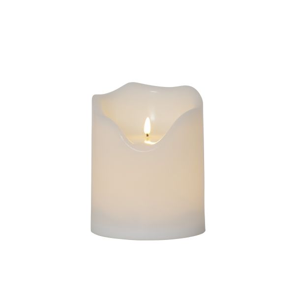 Flamme Grand - Kerze für außen - Weiß - Höhe: 20 cm - Batteriebetrieb - Timer - sanft flackernd