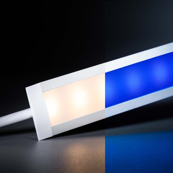 24V White Line Einbau LED Leiste schmal - RGBWW (RGB + warmweiß) - diffuse Abdeckung
