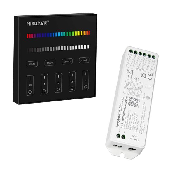 4 Zonen RGBW Funk LED Wandcontroller 4-Kanal, schwarz