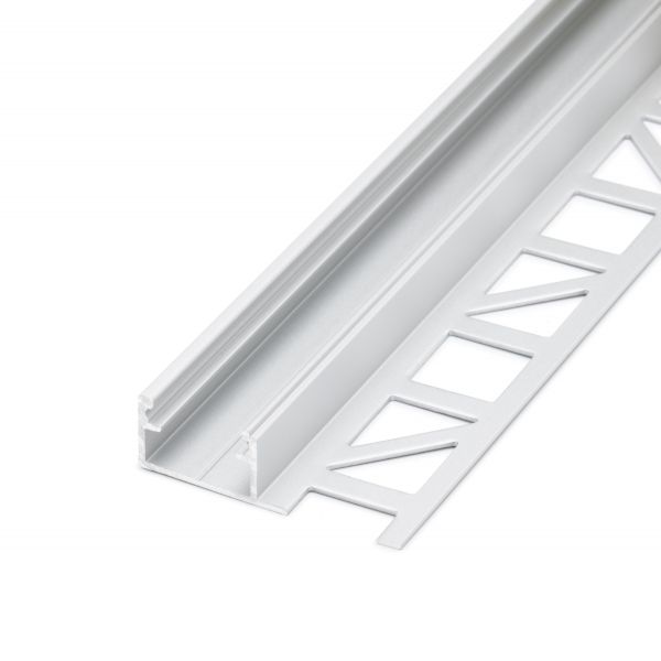 Aluminium LED Profil Fliesenabschluss, ideal, bis zu 3m Länge, diffuse Abdeckung, 3,7 x 1,1cm
