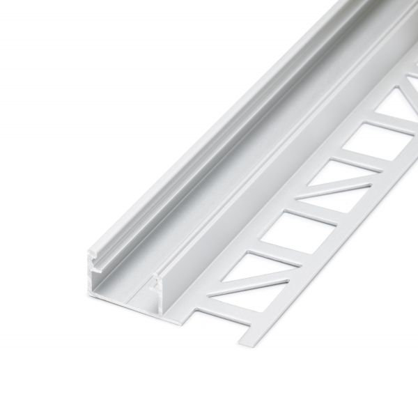 Aluminium LED Profil Fliesenabschluss, ideal, bis zu 3m Länge, diffuse Abdeckung, 1,7 x 1,1cm