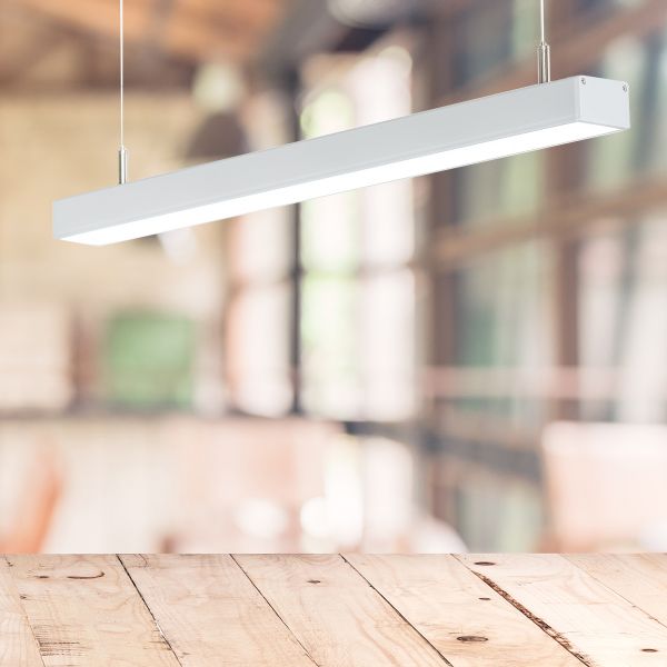 24V Aluminium LED Pendelleuchte – warmweiß – linear – diffuse Abdeckung - bis 3m Länge