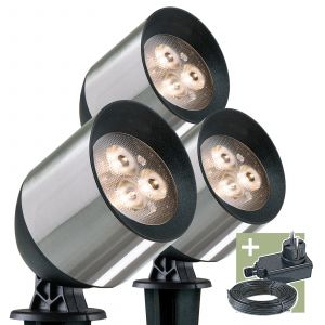 12V Wegeleuchte - Ludeco - Joren 3er Set, 3W, warmweiß, IP44 12V Wegeleuchte - Ludeco - Joren 3er Set, 3W, warmweiß, IP44