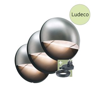 12V Wandleuchte - Ludeco - Aron 3er Set, 3W, warmweiß, IP44 12V Wandleuchte - Ludeco - Aron 3er Set, 3W, warmweiß, IP44