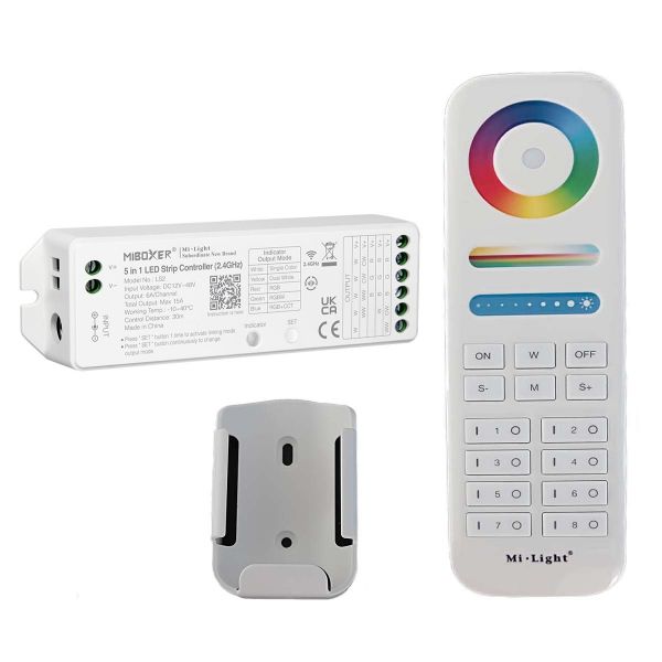 8 Zonen Funk LED Controller – 4 Kanal – RGBW – mit Touch-Fernbedienung