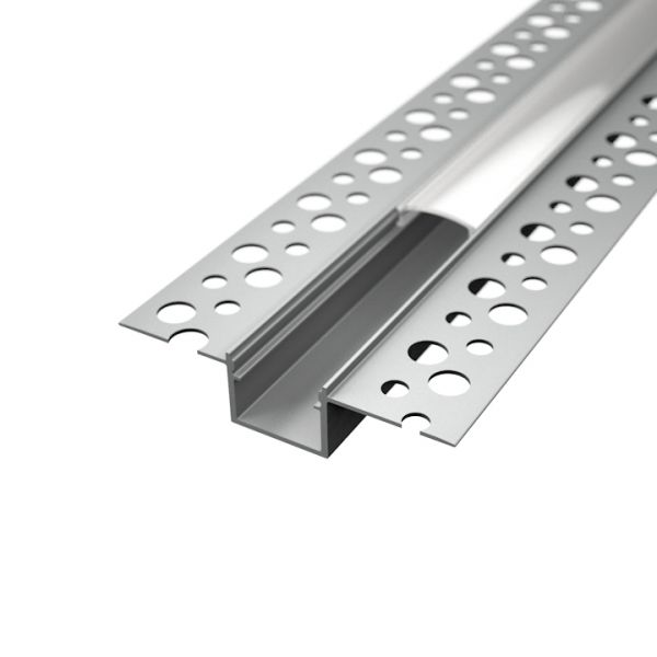 Aluminium LED Unterputz Profil, Trockenbau, schmal, diffuse Abdeckung, 1,73 x 1,31cm