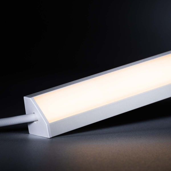 24V White Line LED Eckleiste - COB - warmweiß - diffuse Abdeckung