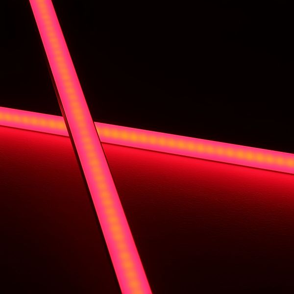 24V Slime-Line Aluminium LED Leiste - rot - diffuse Abdeckung - bis 3m Länge