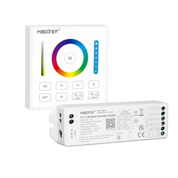 LED Funk Controller Set - 1 Zone - 5 Kanal - RGB+CCT - Fernbedienung (2,4 GHz)